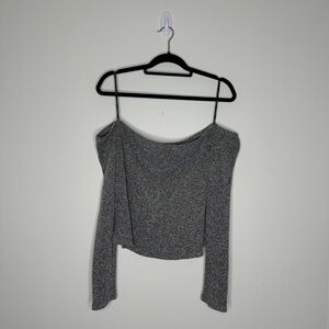 Forever 21 Ribbed Grey Off the Shoulder Top